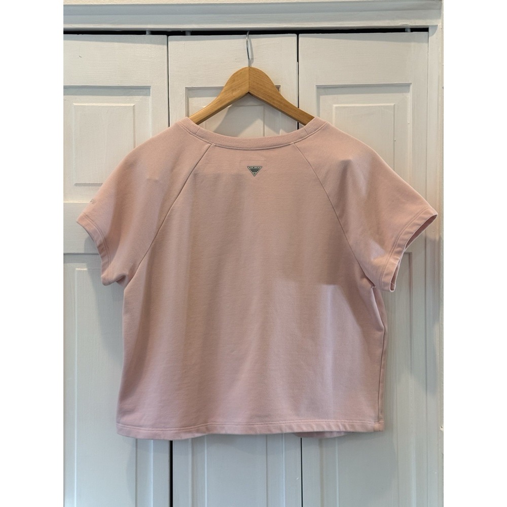 Columbia Performance Fishing Gear Womens L Pink Crop Top Shirt UV Protection - Picture 2 of 5